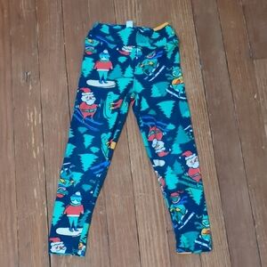 LuLaRoe Kids Santa and Tree Print Leggings
